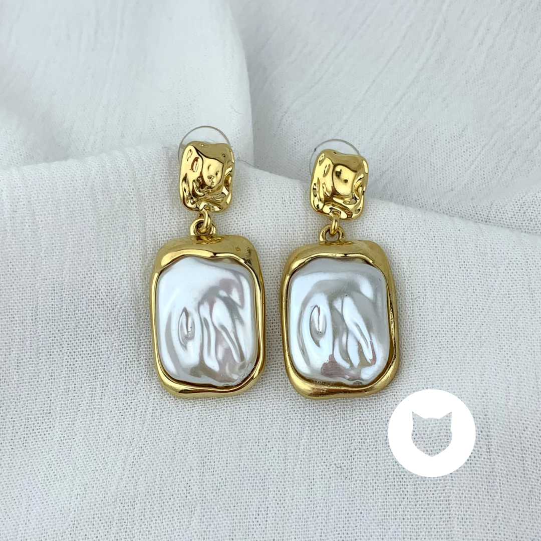 ARETES DE ACERO INOXIDABLE CON BAÑO DE ORO AR2691G29