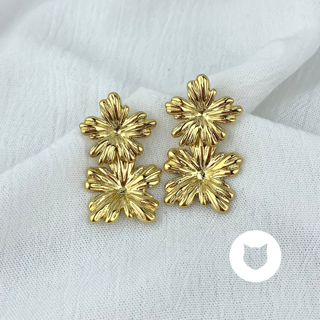 ARETES DE ACERO INOXIDABLE FLORES AR2692G23