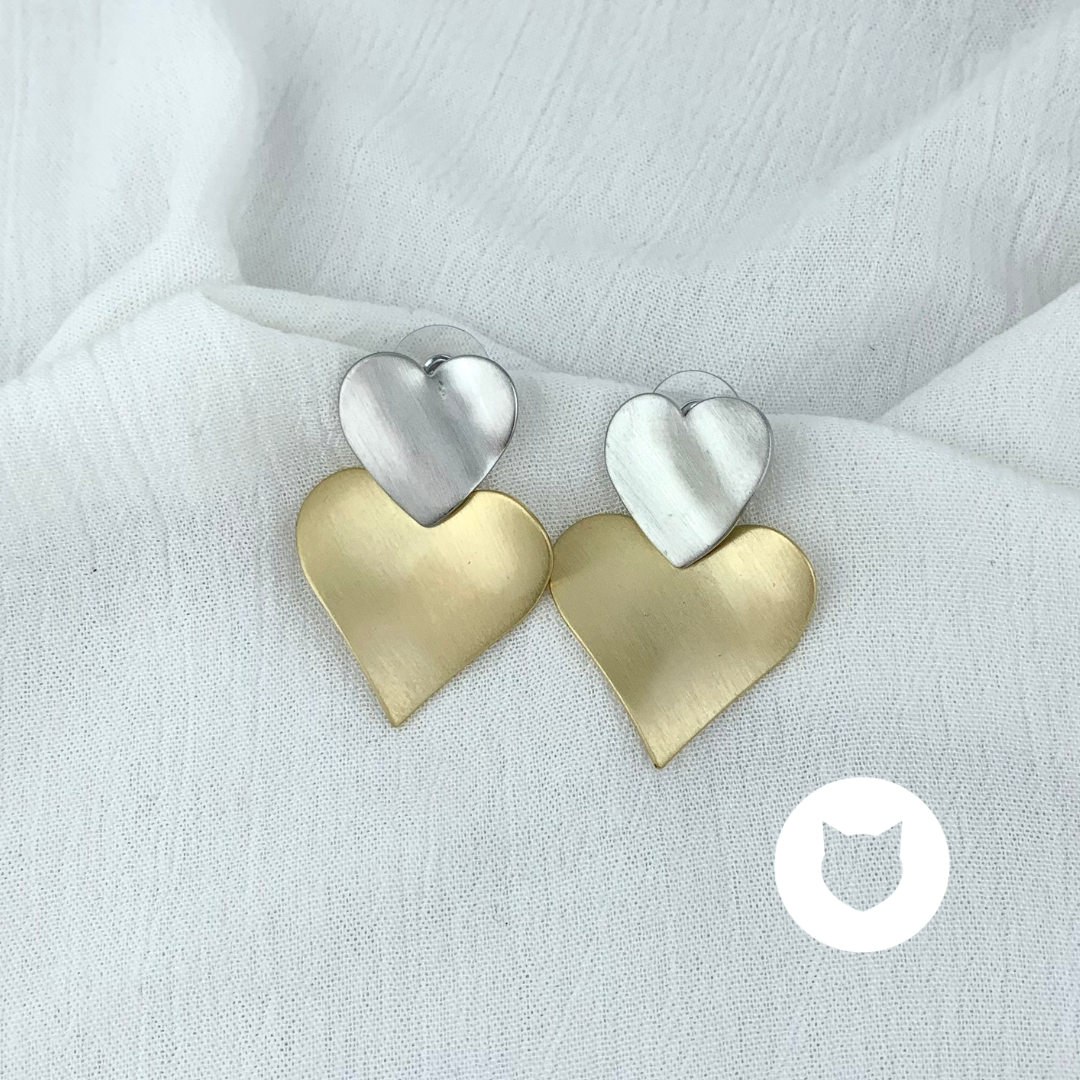 ARETES DE ACERO INOXIDABLE CORAZONES AR2719G30