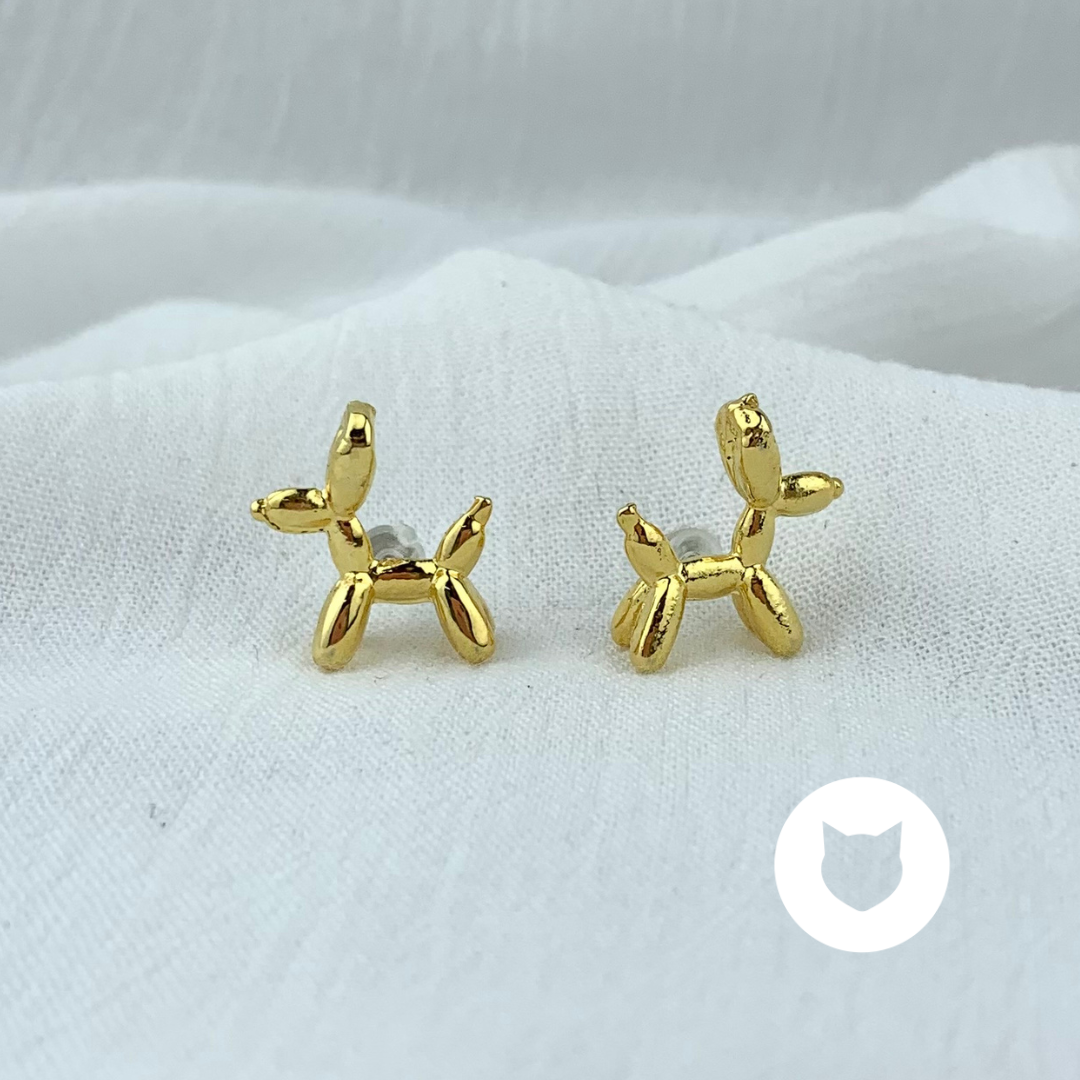 ​ARETES DE BAÑO DE ORO PERRITO GLOBO AR2728G30