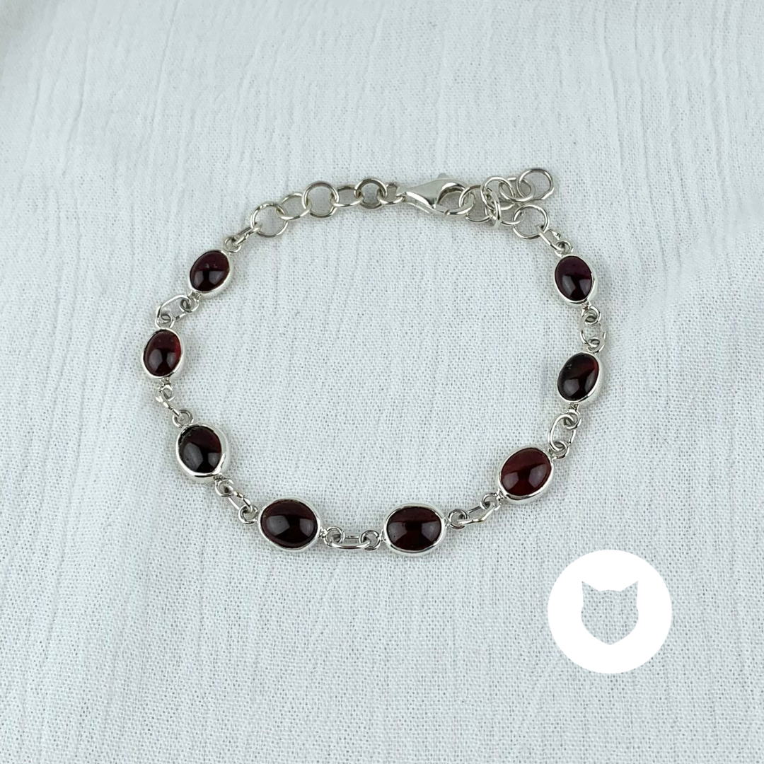 PULSERA DE PLATA 925 Y GRANATE PU1755M30
