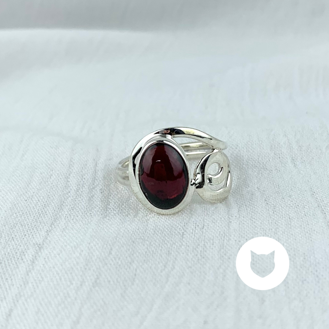 ANILLO DE PLATA 925 Y GRANATE AN3610M35