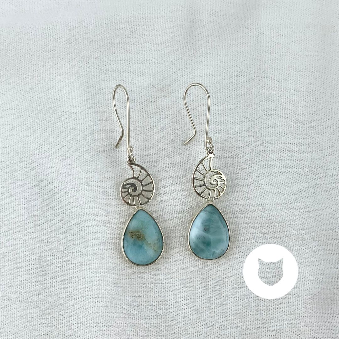 ARETES DE PLATA 925 Y LARIMAR AR2731M35