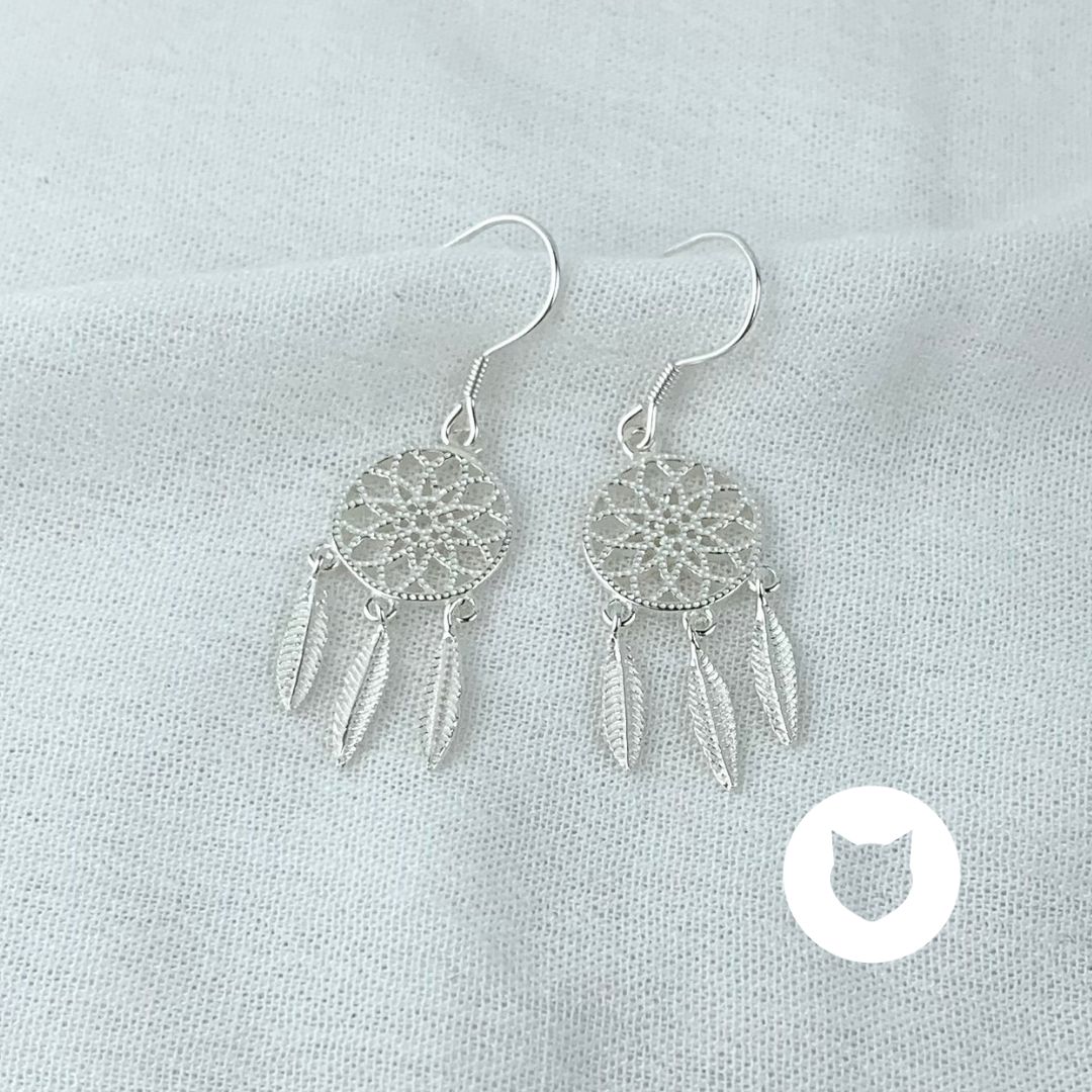 ARETES DE PLATA 925 ATRAPA SUEÑOS AR2737L22