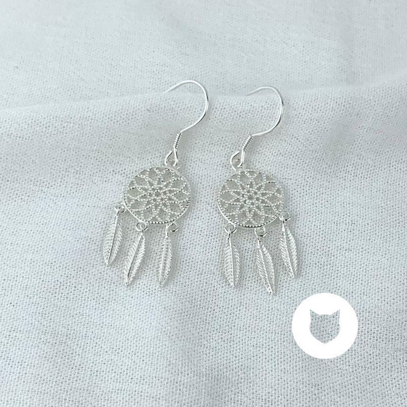ARETES DE PLATA 925 ATRAPA SUEÑOS AR2737L22
