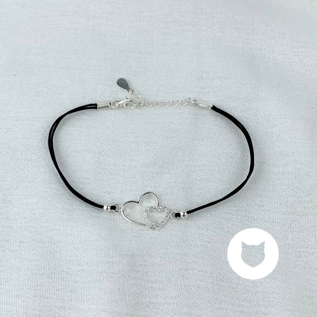 ​PULSERA DE PLATA 925 Y CRISTALES CORAZONES PU1759L25