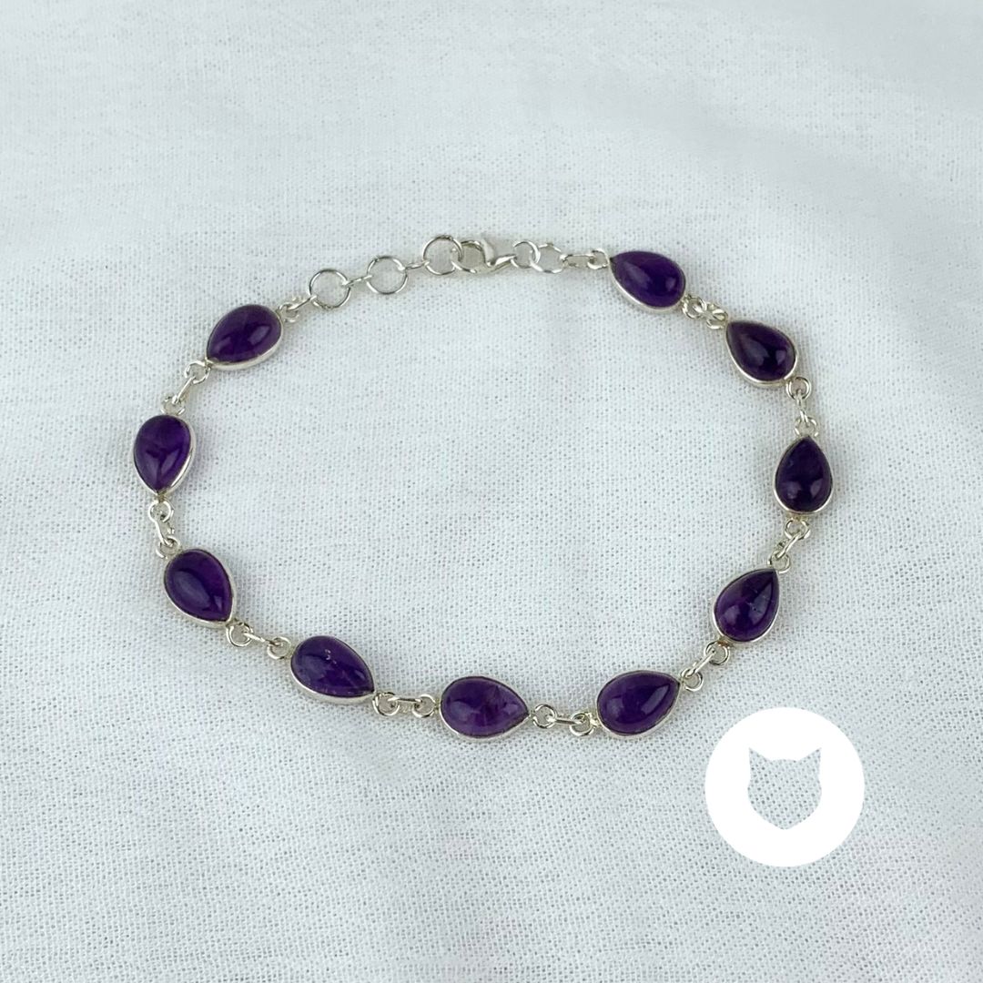 PULSERA DE PLATA 925 Y AMATISTA PU1760L32
