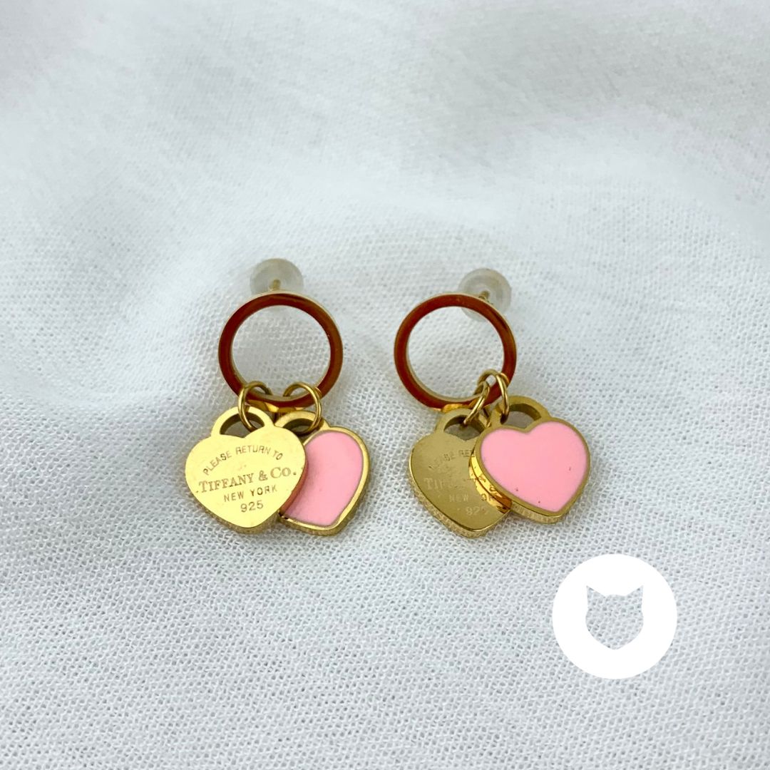 ARETES DE ACERO INOXIDABLE CORAZONES AR2742G32