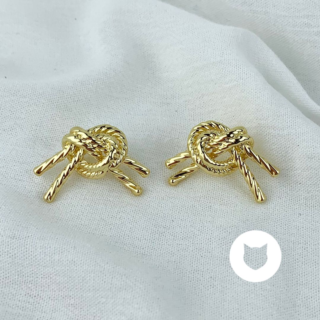 ARETES DE BAÑO DE ORO NUDO AR2749G30