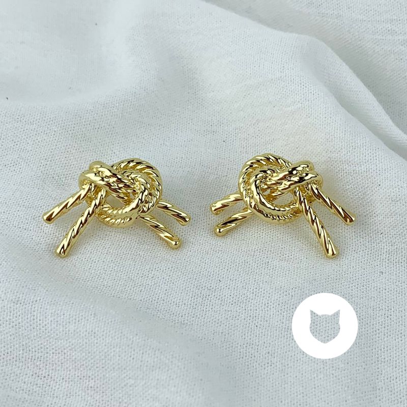 ARETES DE BAÑO DE ORO NUDO AR2749G30