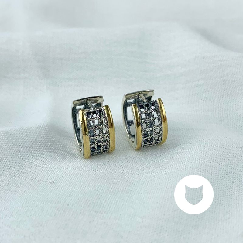 ARGOLLAS DE PLATA 925 Y ORO 10K AG1631L23