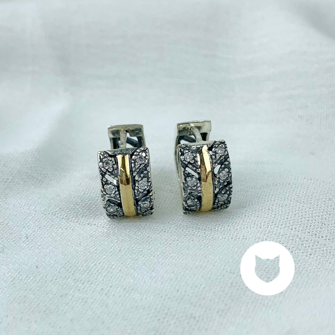 ARGOLLAS DE PLATA 925 Y ORO 10K AG1632L23