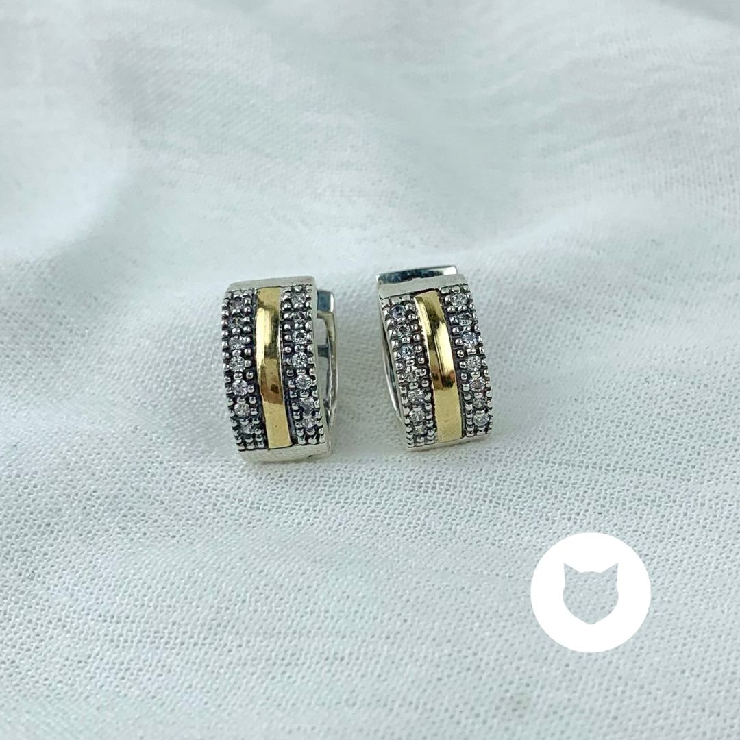 ARGOLLAS DE PLATA 925 Y ORO 10K AG1633L22