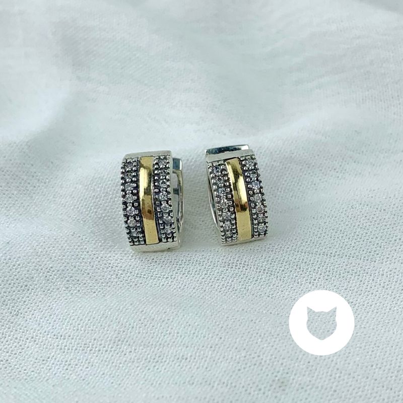 ARGOLLAS DE PLATA 925 Y ORO 10K AG1633L22