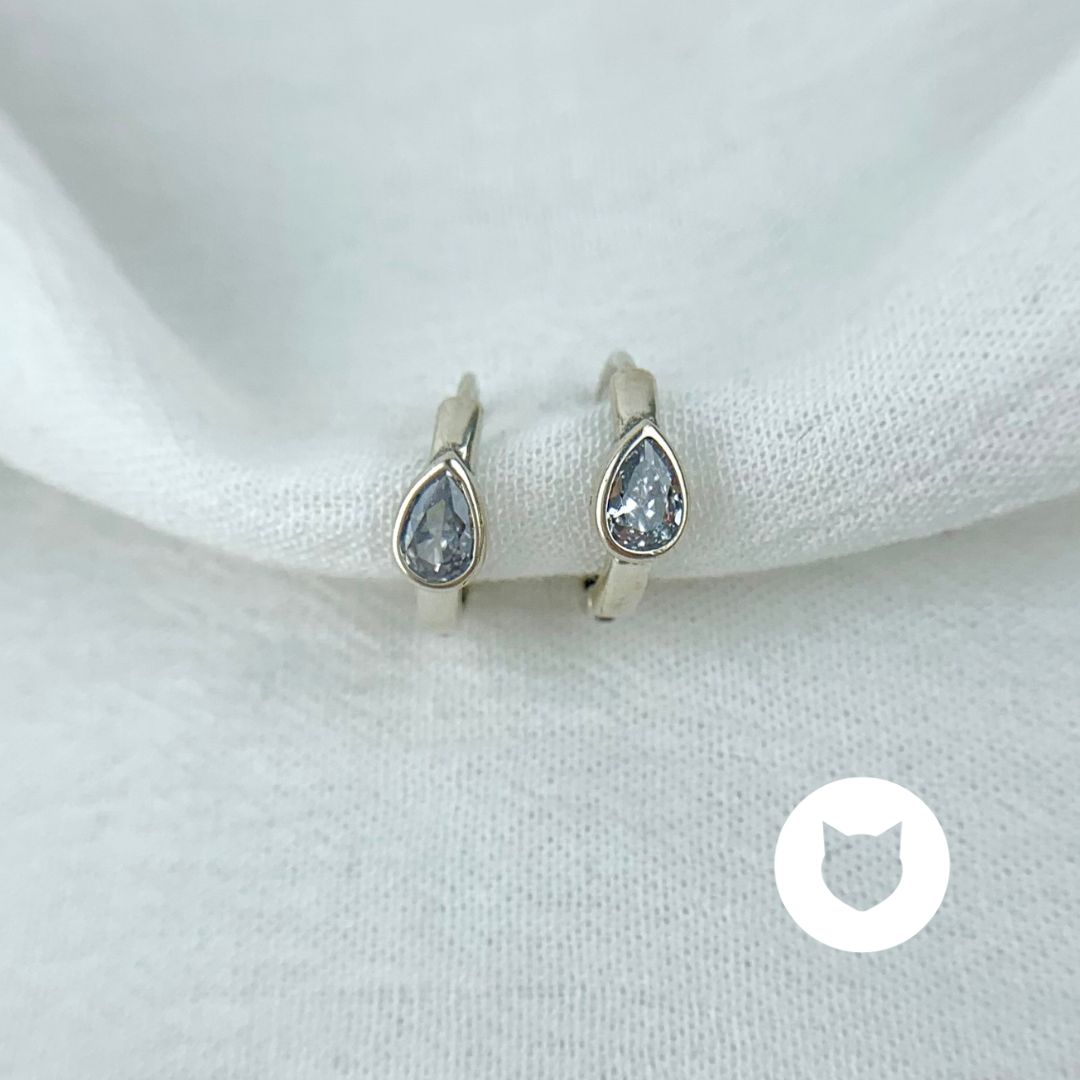 ARGOLLAS DE PLATA 925 Y CRISTALES AG1637L24