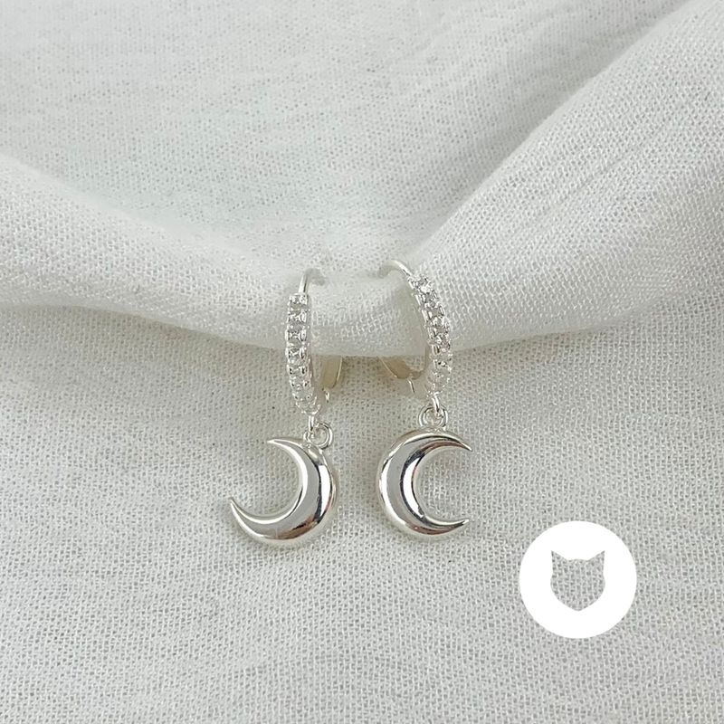 ARGOLLAS DE PLATA 925 Y CRISTALES LUNAS AG1647L22
