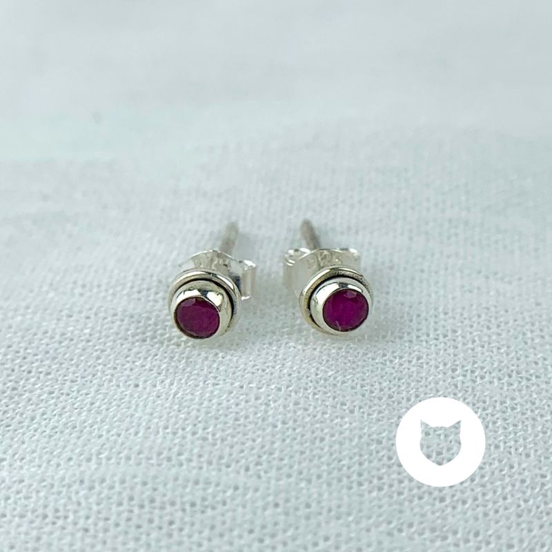 ARETES DE PLATA 925 Y RAÍZ DE RUBI AR2759L26