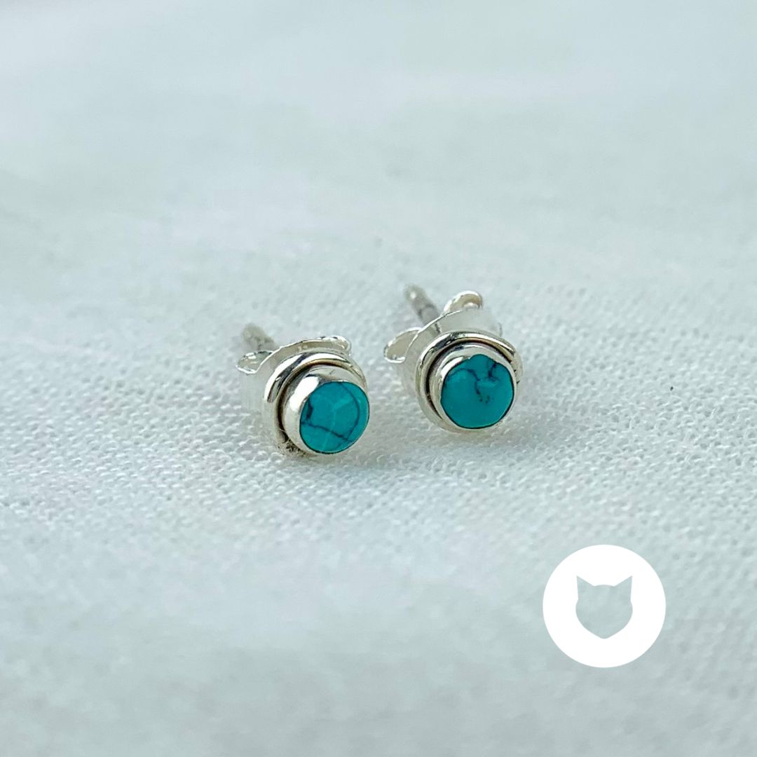 ​ARETES DE PLATA 925 Y TURQUESA AR2764L26