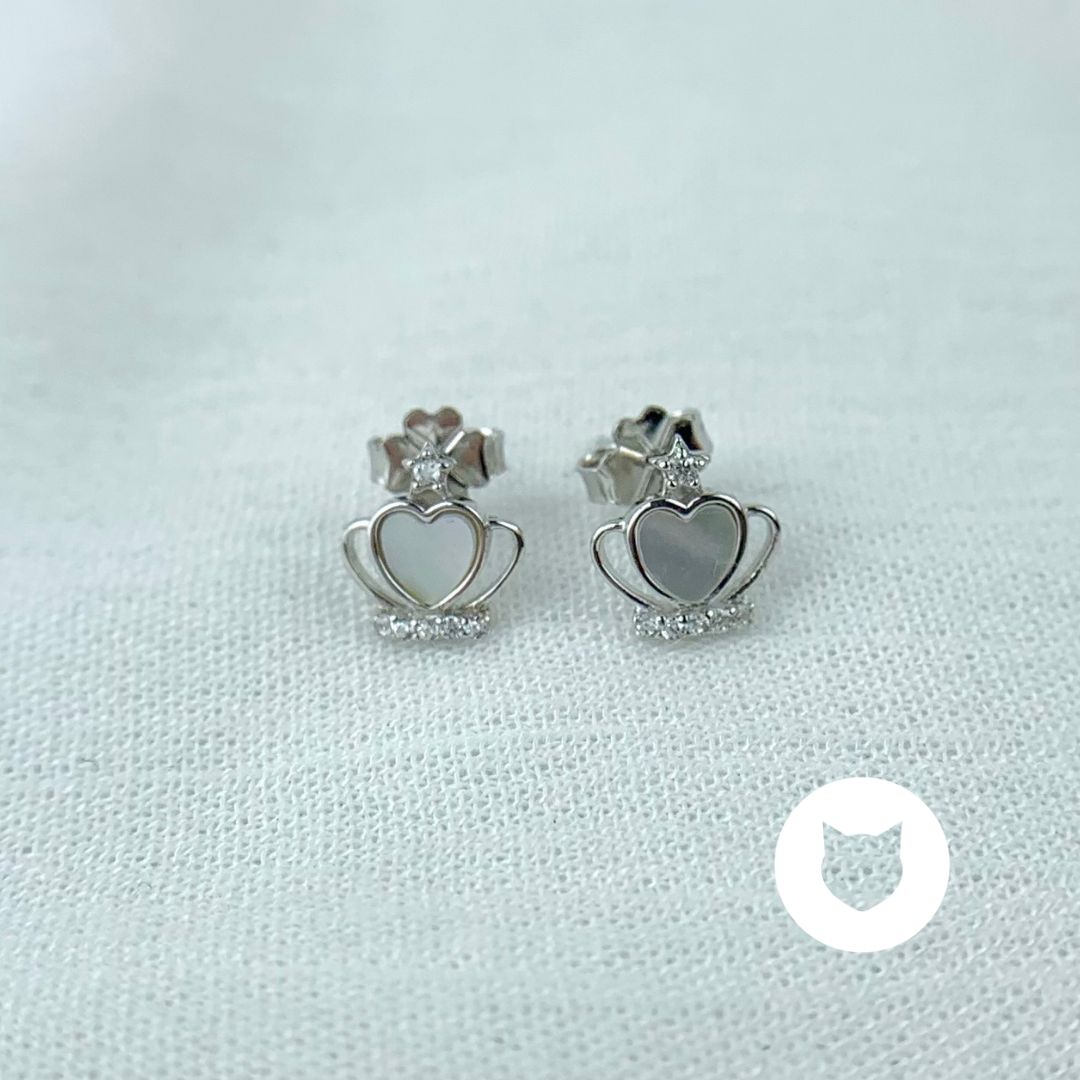 ​ARETES DE PLATA 925 CORONA AR2767L27