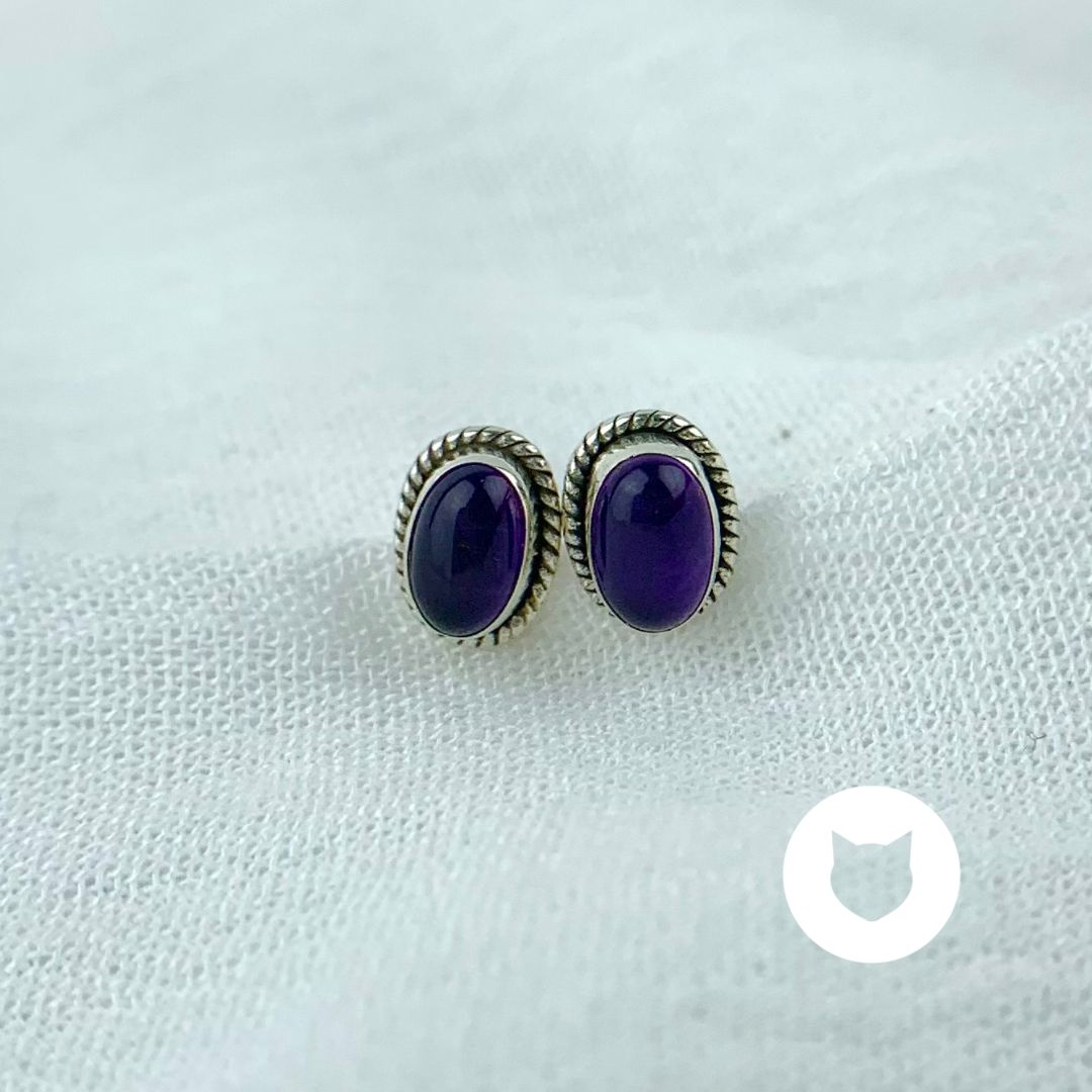 ​ARETES DE PLATA 925 Y AMATISTA AR2771L28