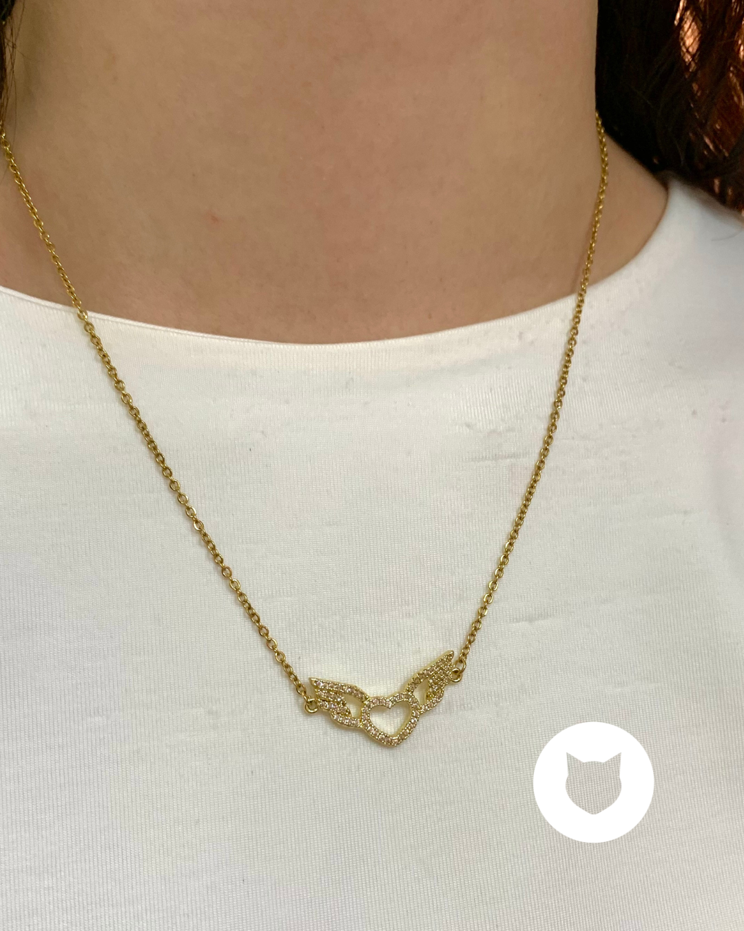 COLLAR DE BAÑO DE ORO Y CRISTALES CORAZÓN CO1777G34