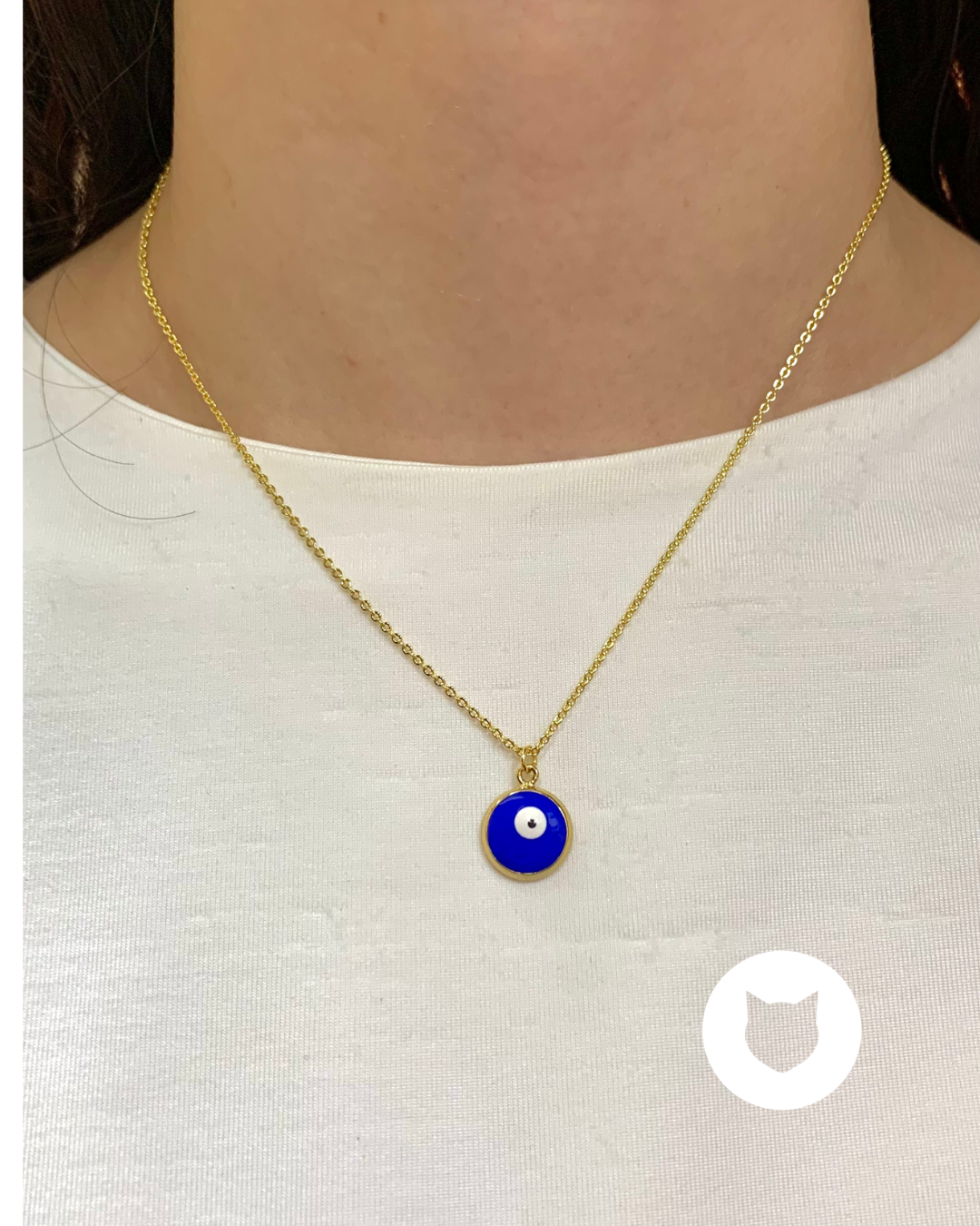 COLLAR DE BA?O DE ORO OJO TURCO CO1784G35