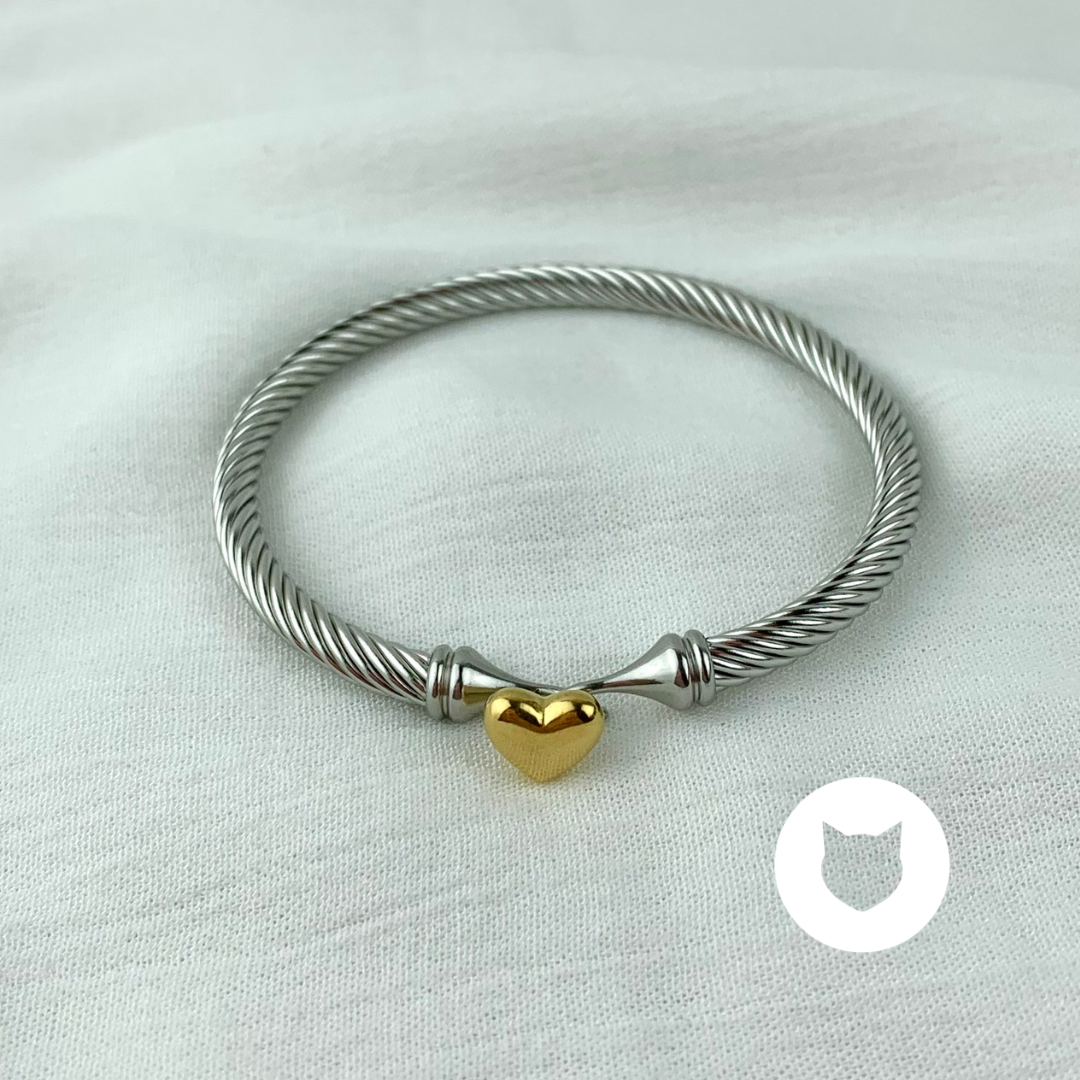 BRAZALETE DE ACERO INOXIDABLE CORAZÓN PU1774G67