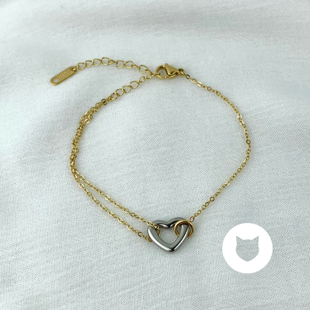 PULSERA DE ACERO INOXIDABLE CORAZÓN PU1775G55