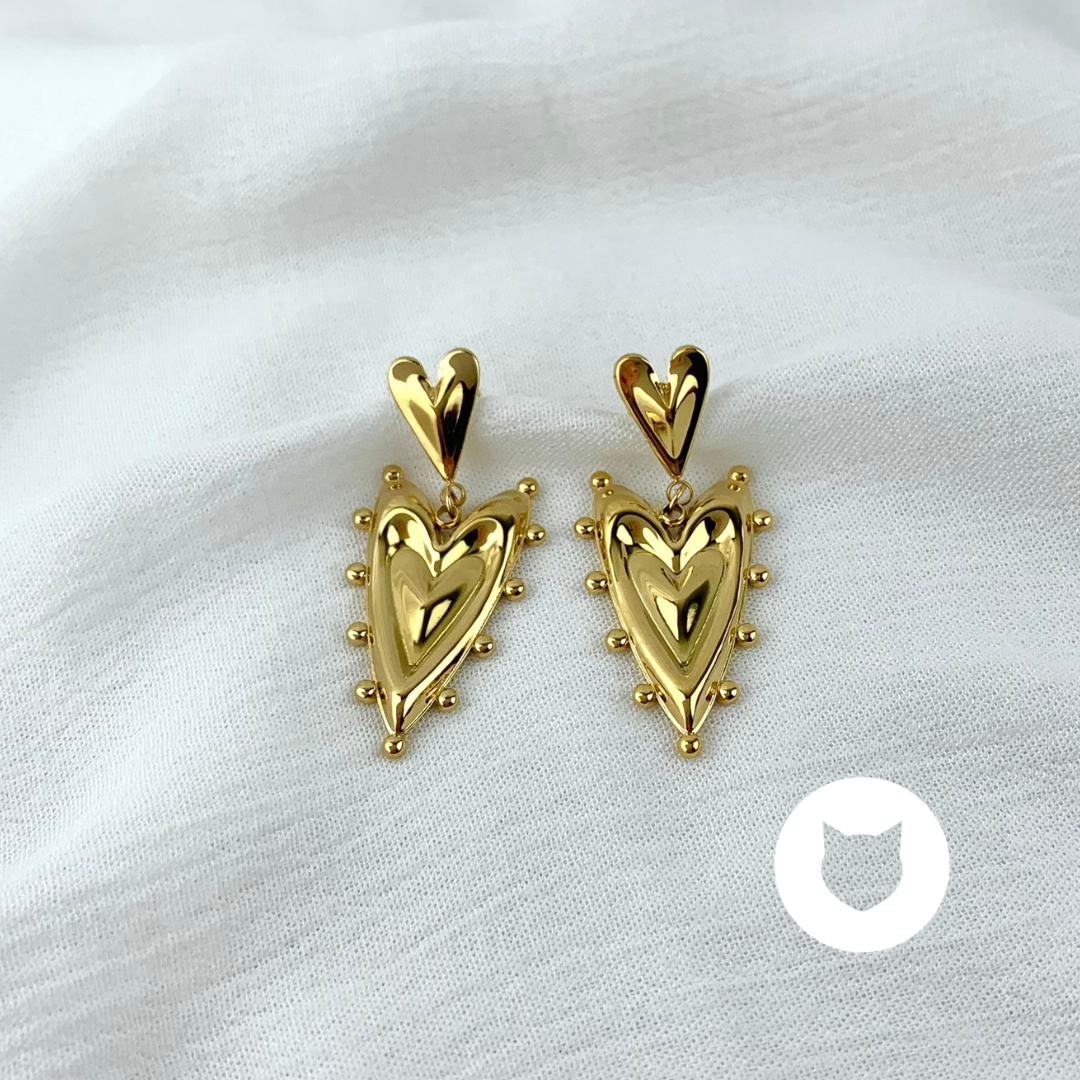 ARETES DE ACERO INOXIDABLE CORAZONES AR2775G53