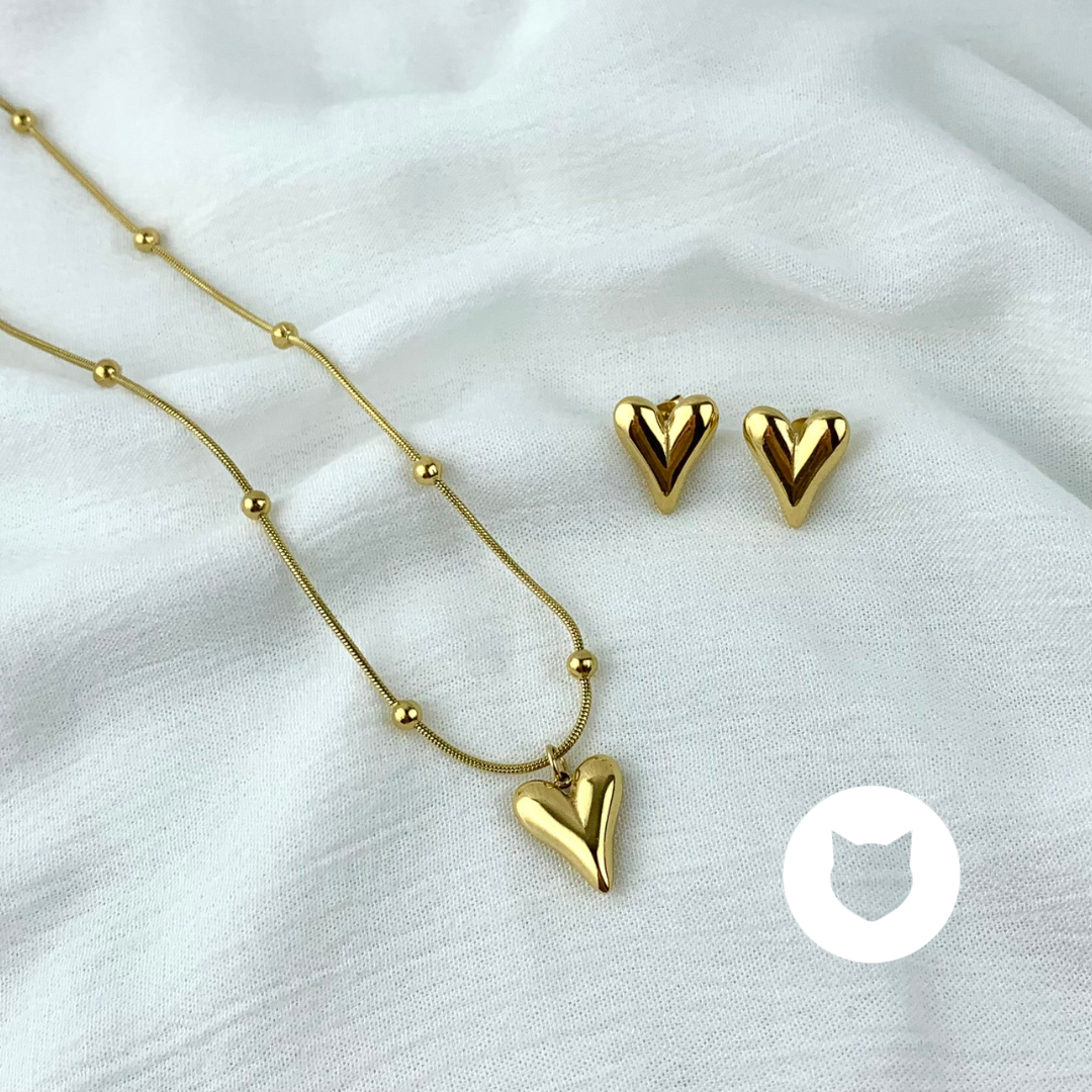 SET DE ACERO INOXIDABLE CORAZÓN SE1048G76