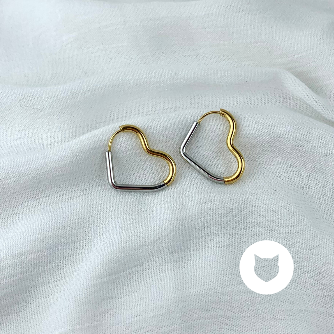 ​ARGOLLAS DE ACERO INOXIDABLE CORAZÓN METALES MIXTOS AG1653G65
