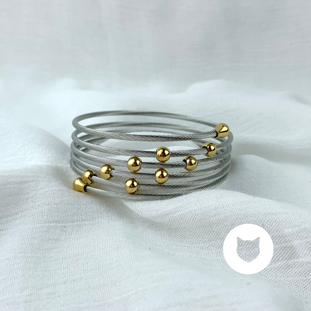 BRAZALETE DE ACERO INOXIDABLE METALES MIXTOS PU1781G90