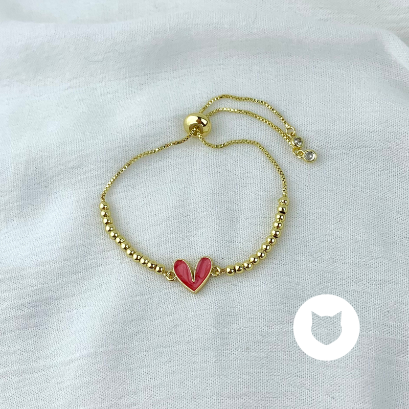 PULSERA DE BAÑO DE ORO CORAZÓN PU1783G41