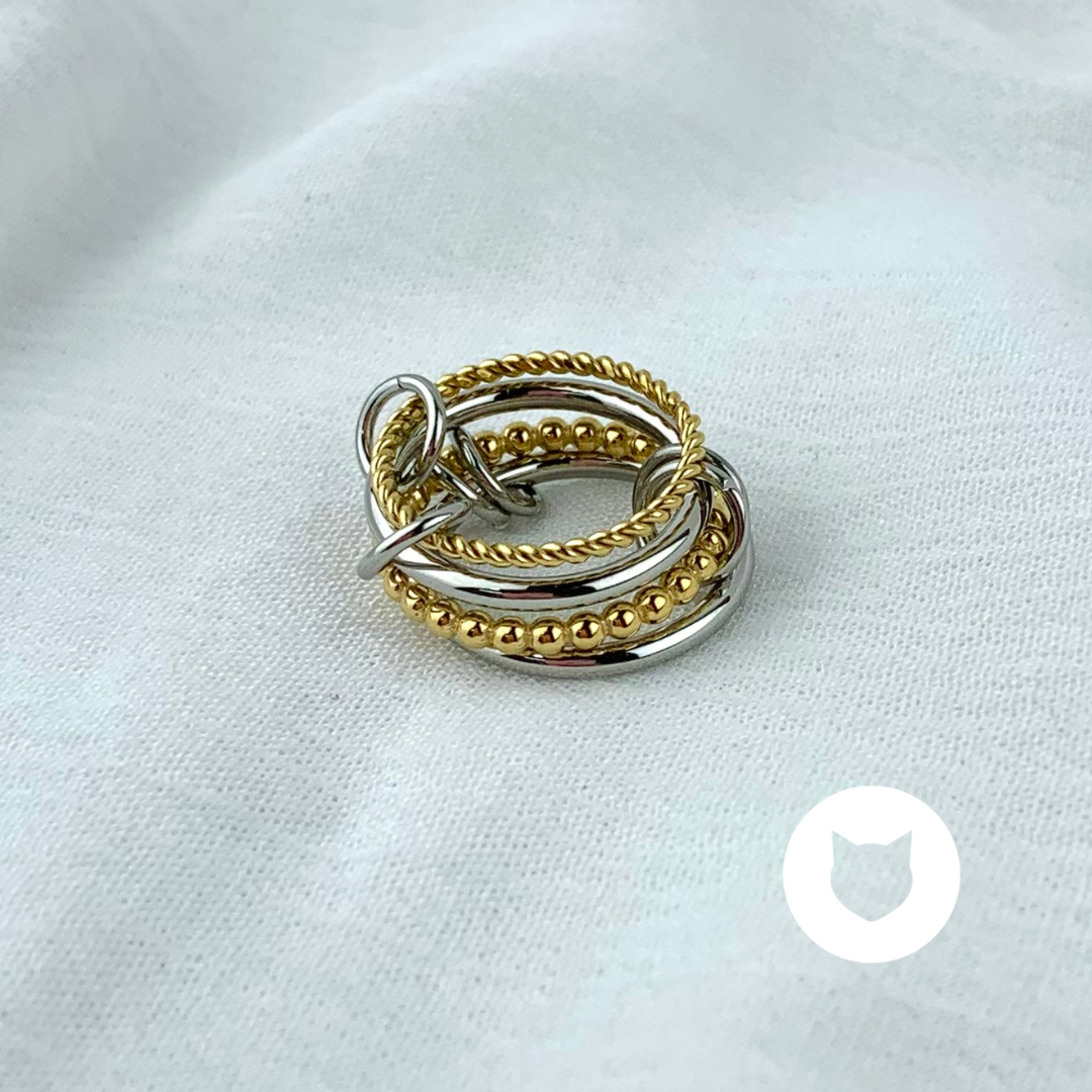 ANILLO DE ACERO INOXIDABLE METALES MIXTOS