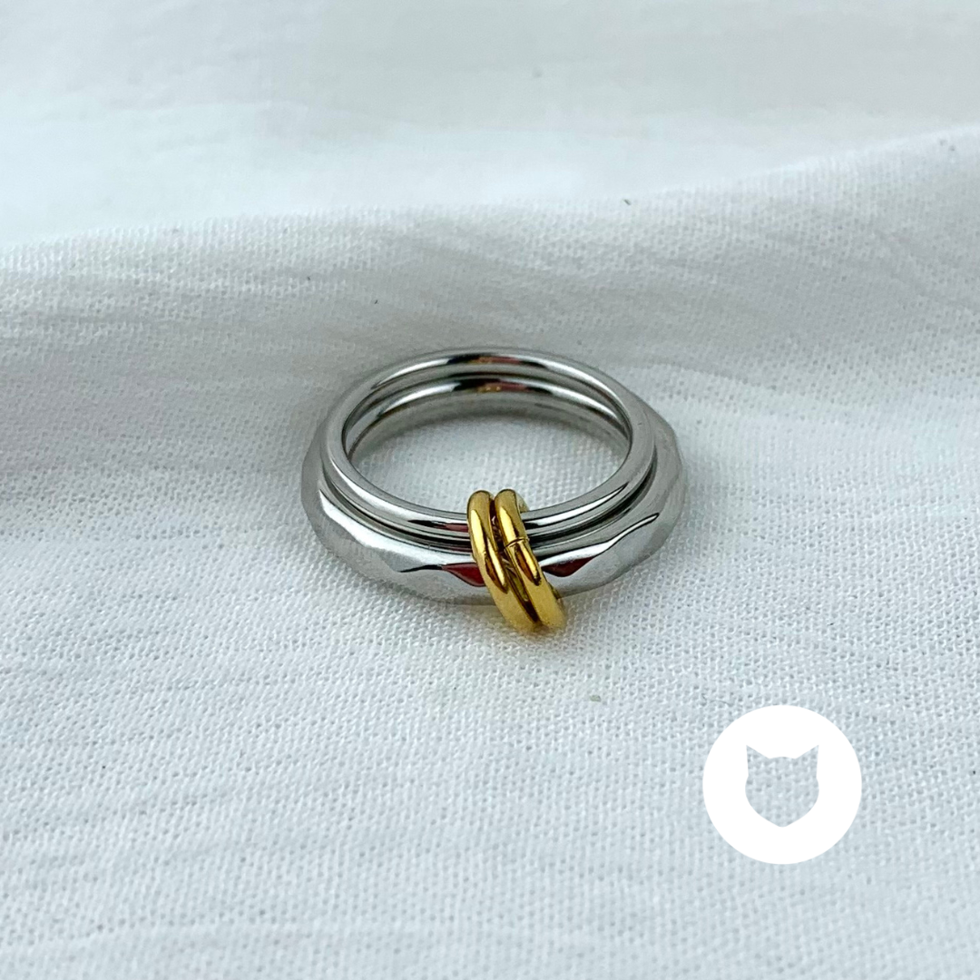 ANILLO DE ACERO INOXIDABLE METALES MIXTOS AN3620G45
