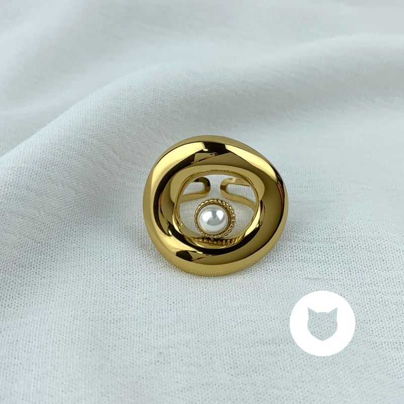 ​ANILLO DE ACERO INOXIDABLE Y PERLA SINTÉTICA AN3634G49
