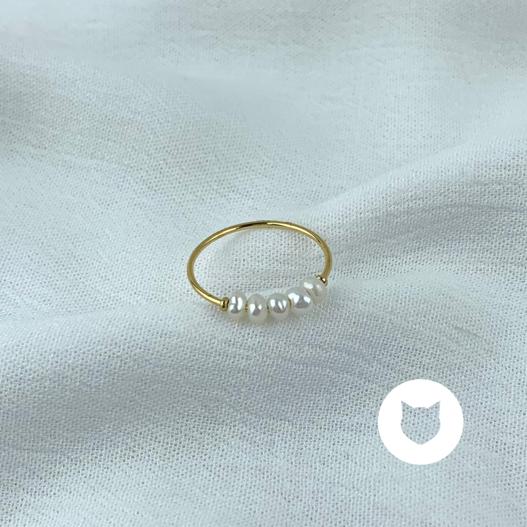 ANILLO DE ACERO INOXIDABLE Y PERLAS SINT�TICAS AN3651G73