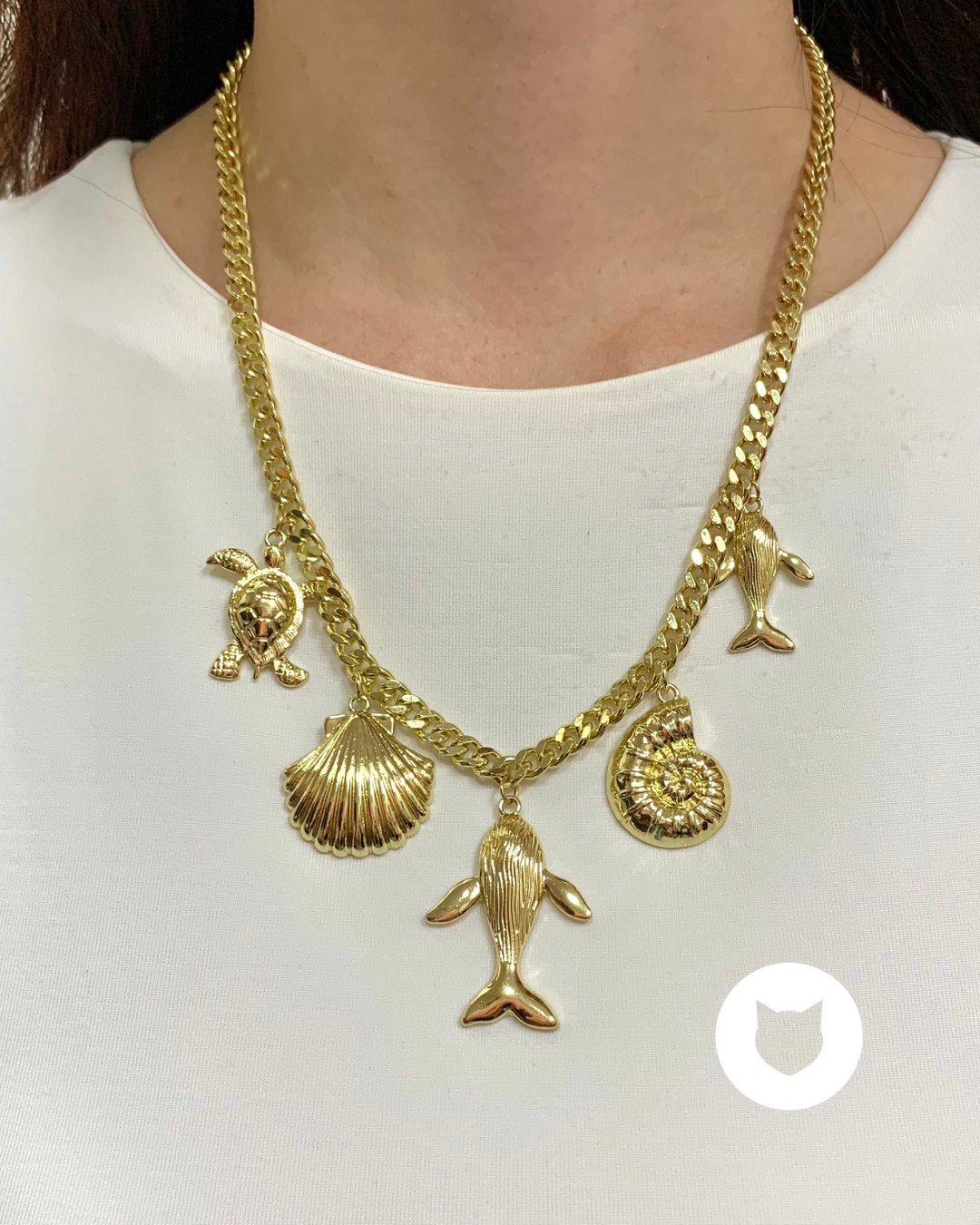​COLLAR DE BAÑO DE ORO FORMAS MARINAS CO1812G30