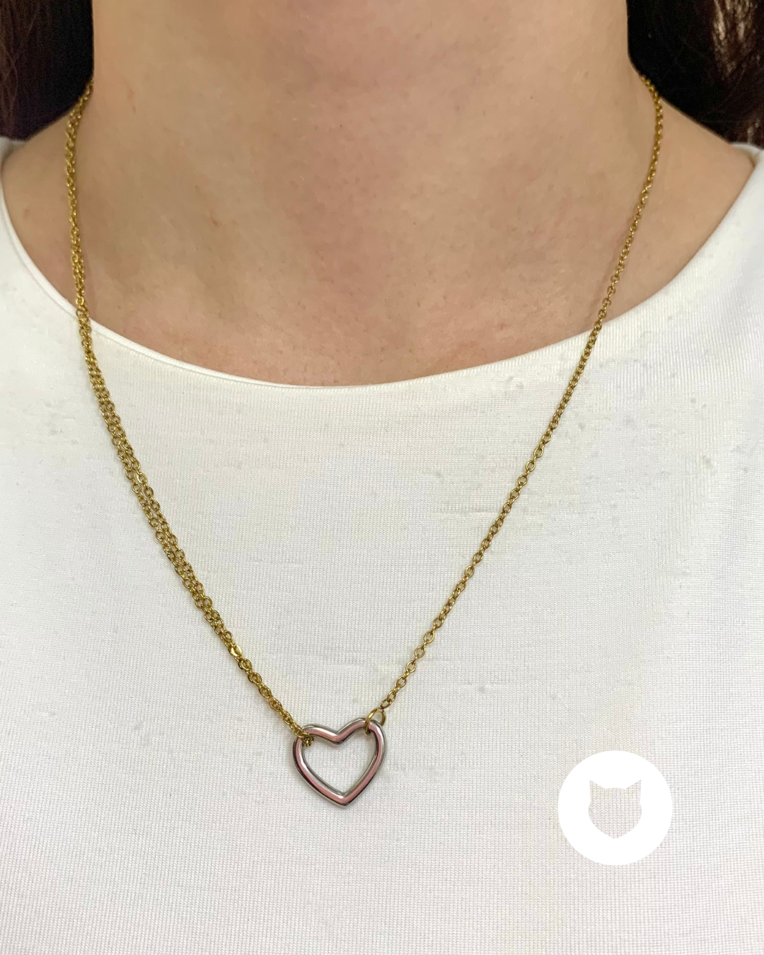 COLLAR DE ACERO INOXIDABLE CORAZ?N CO1816G48