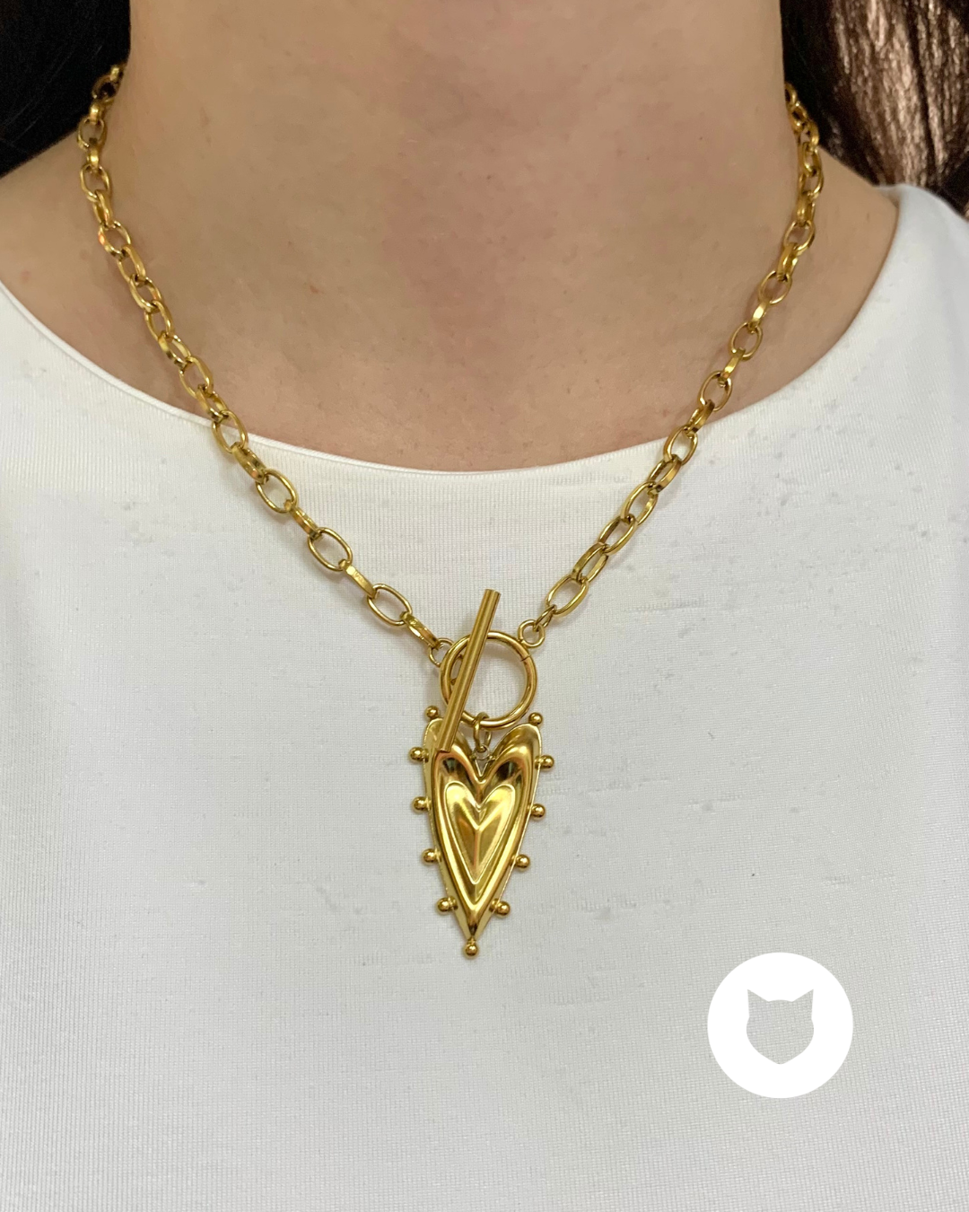 COLLAR DE ACERO INOXIDABLE CORAZÓN CO1819G71