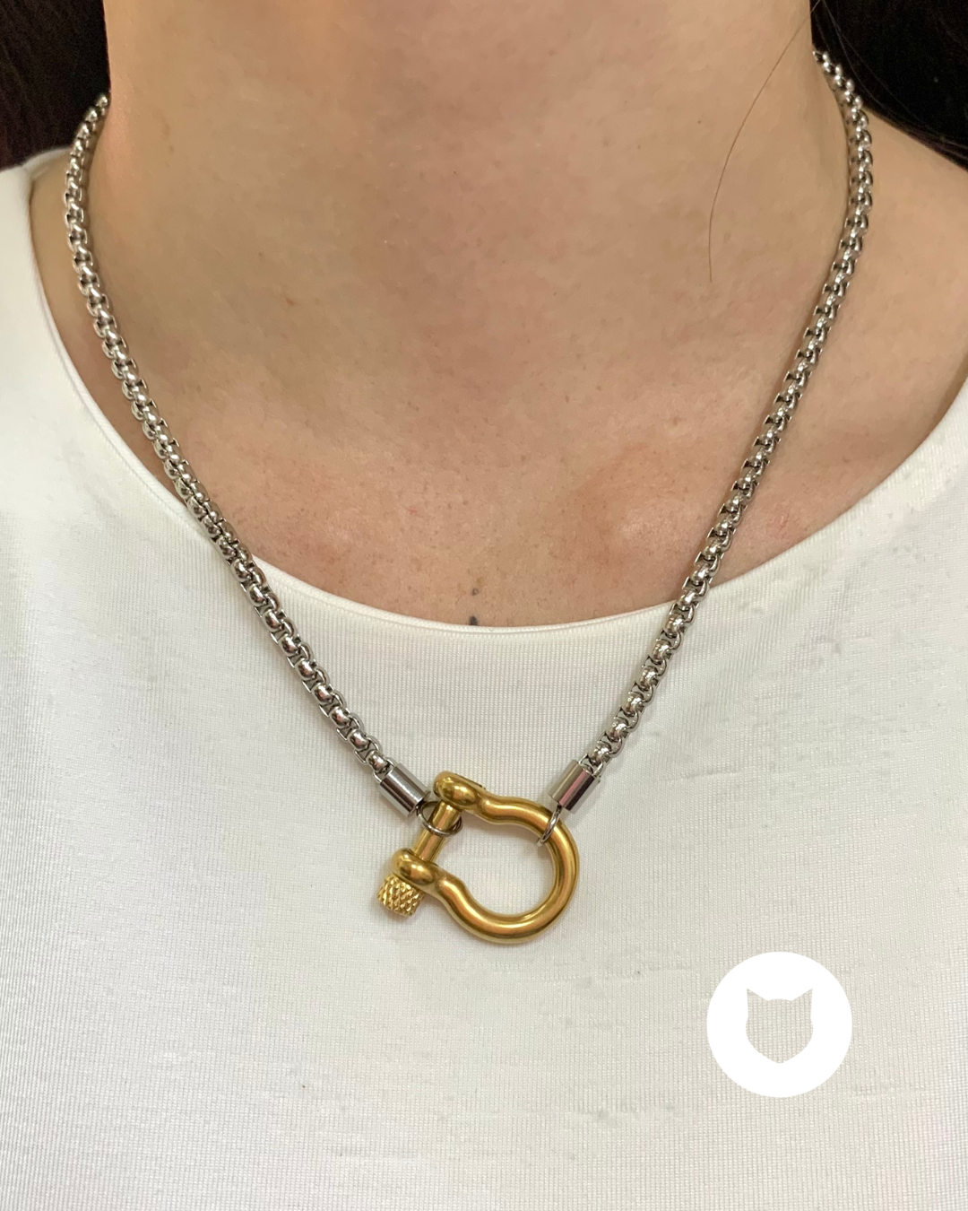 COLLAR DE ACERO INOXIDABLE METALES MIXTOS CO1818G57