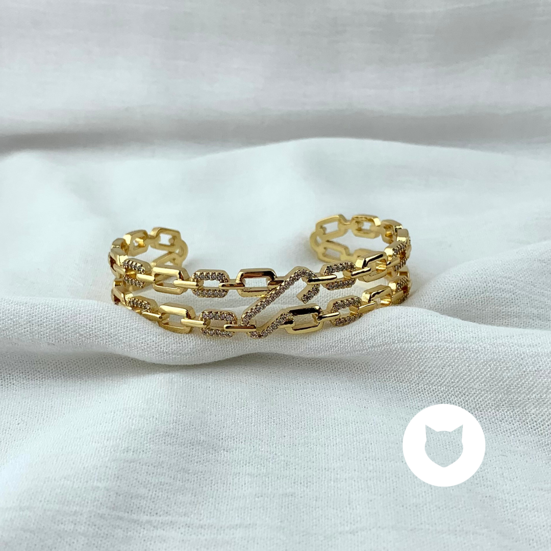 BRAZALETE DE BRONCE Y CRISTALES PU1798G28