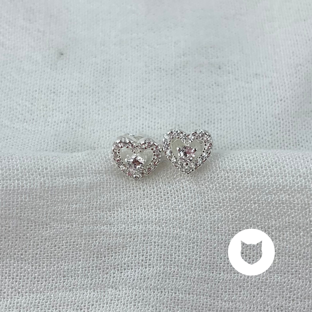 ARETES DE PLATA 925 Y CRISTALES CORAZÓN AR2787L25