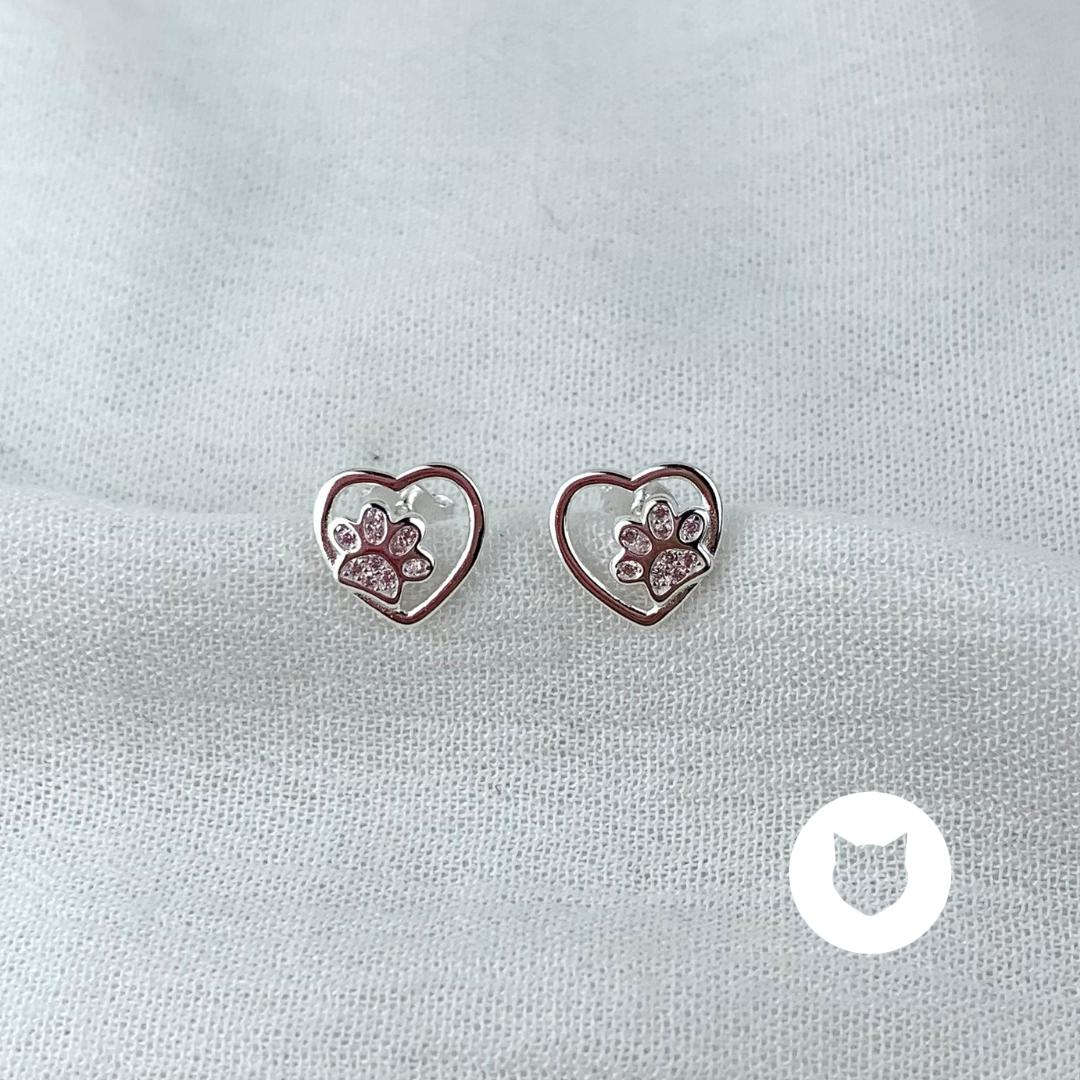 ARETES DE PLATA 925 Y CRISTALES CORAZÓN AR2786L27