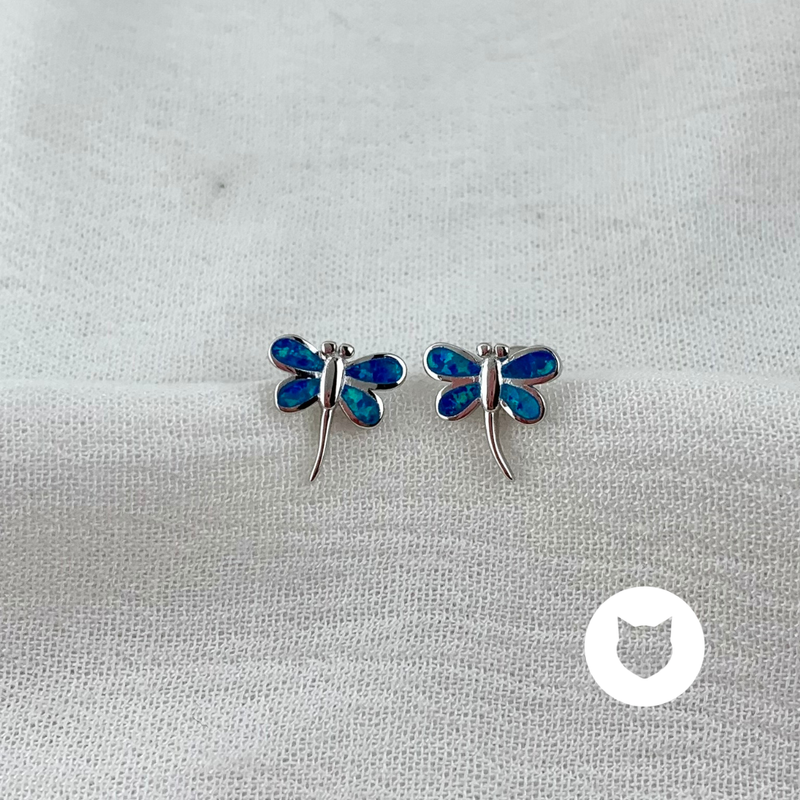 ARETES DE PLATA 925 Y CRISTALES LIBÉLULA AR2789L22