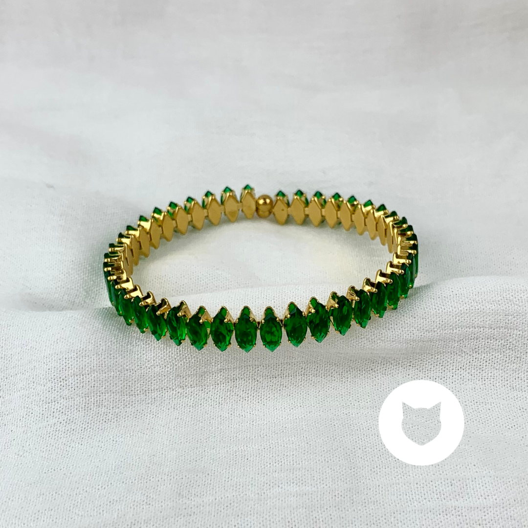 BRAZALETE DE ACERO INOXIDABLE Y CRISTALES PU1804G86
