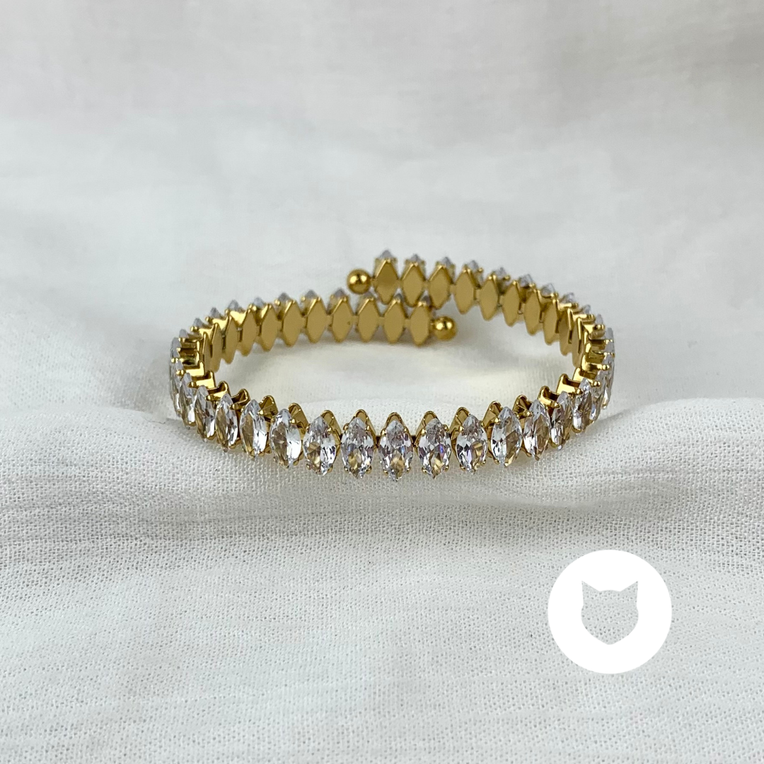 BRAZALETE DE ACERO INOXIDABLE Y CRISTALES PU1805G86