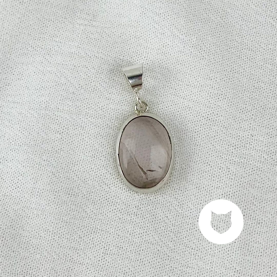 DIJE DE PLATA 925 Y CUARZO ROSA SE0799L30