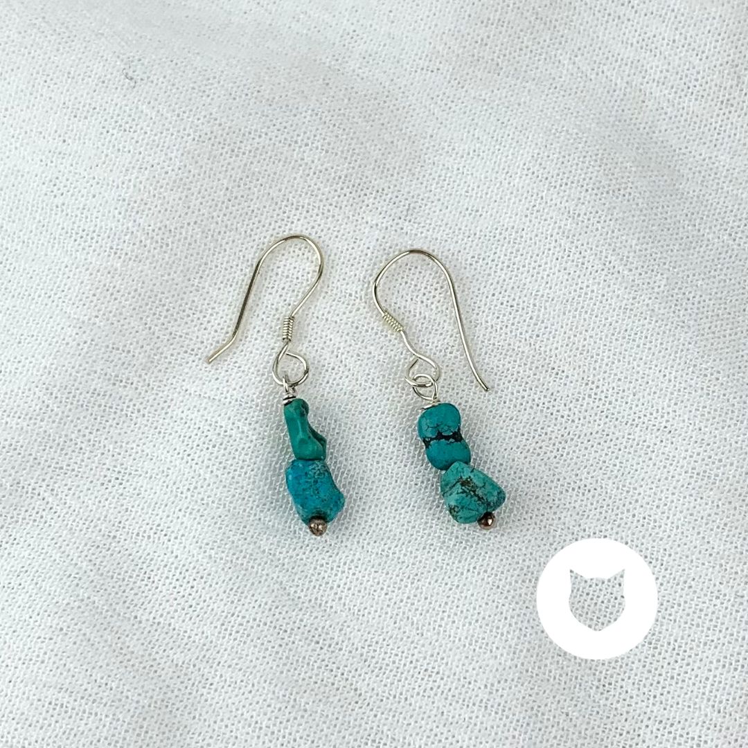 ARETES DE COLGAR DE PLATA 925 Y TURQUESA AR2794F30