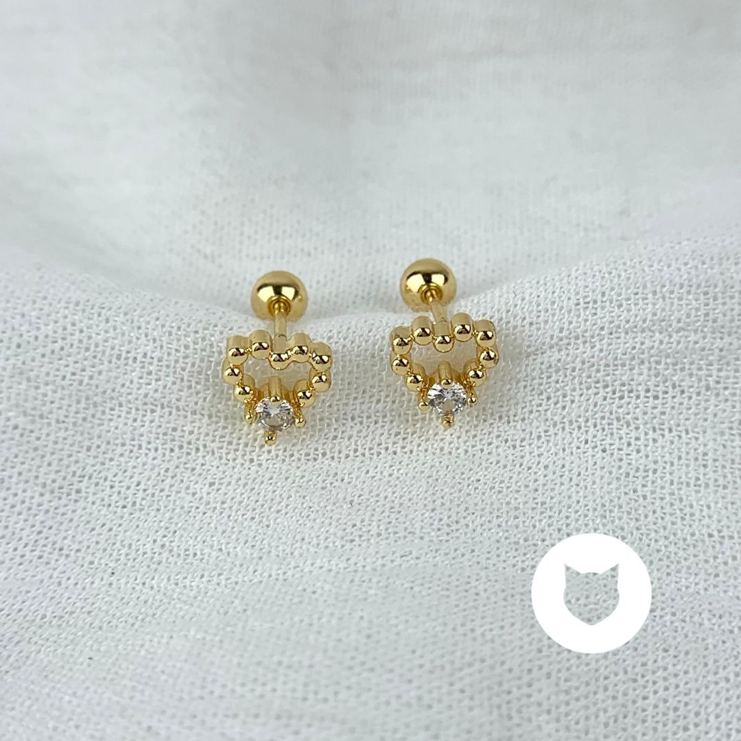 ARETES DE BAÑO DE ORO Y CRISTALES CORAZÓN AB0466G36